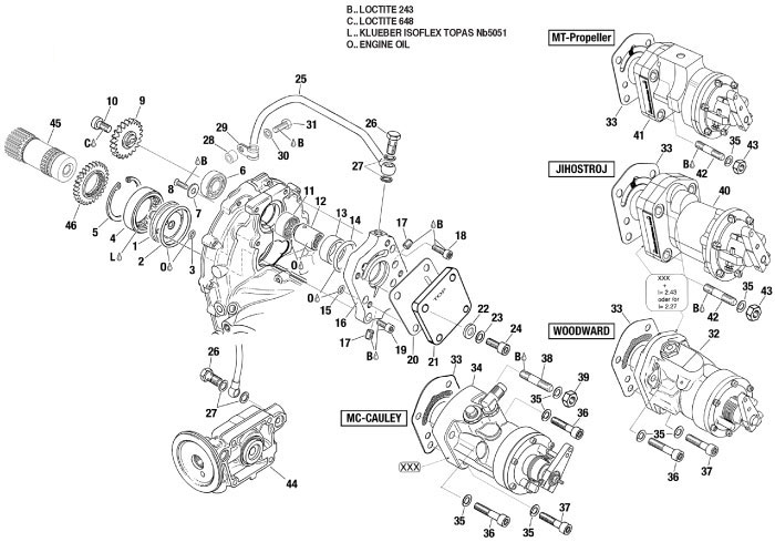 HYDR. GOVERNOR ARRANGEMENT FOR CONSTANT SPEED PROPELLER For ROTAX 912IS