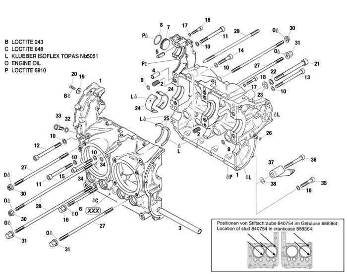 CRANKCASE (up to crankcase S/N:27811) For ROTAX 912UL