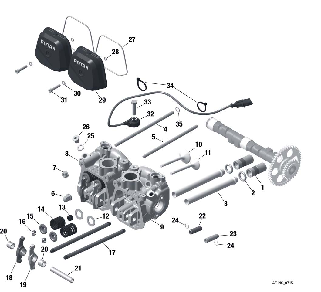 CAMSHAFT, VALVE TRAIN, CYLINDER HEAD, VALVE COVER For ROTAX 915IS