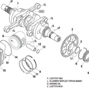 CRANKSHAFT, PISTON, CYLINDER, SPRAG CLUTCH For ROTAX 912ULS