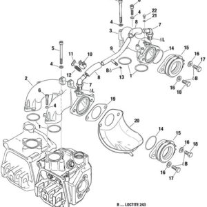 INTAKE MANIFOLD, COMPENSATING TUBE ASSY., RUBBER FLANGE ASSY. For ROTAX 912UL