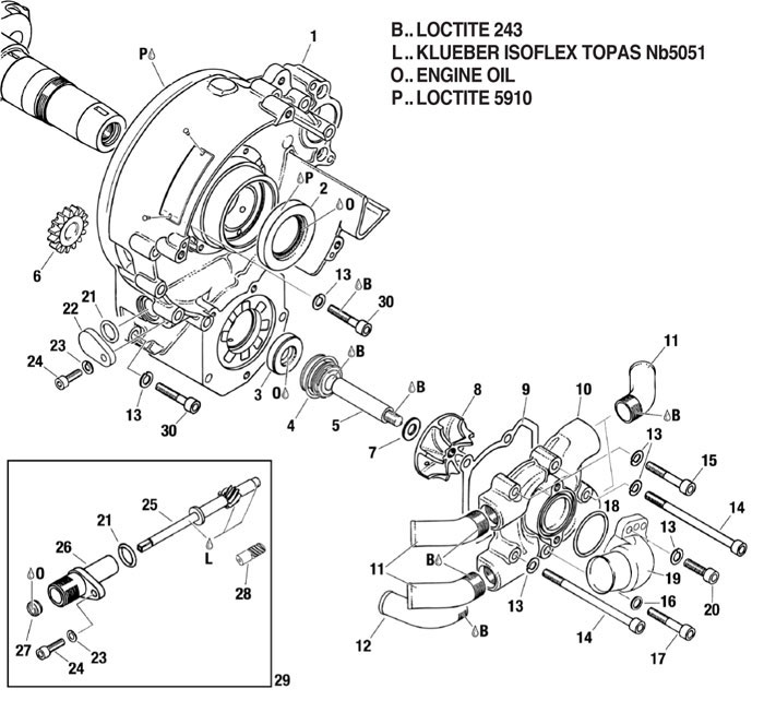 WATER PUMP WITH DRIVE For ROTAX 912UL