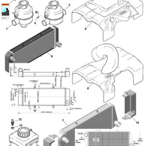 COOLING AIR BAFFLE, OVERFLOW BOTTLE WITH CAP, RADIATOR For ROTAX 912ULS