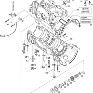 CRANKCASE, ROTARY VALVE DRIVE, WATER PUMP For ROTAX 582UL