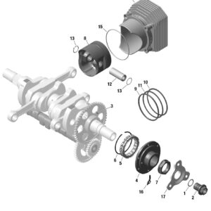 CRANKSHAFT, PISTON, CYLINDER, SPRANG CLUTCH For ROTAX 916IS