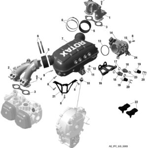 INTAKE MANIFOLD, AIRBOX, THROTTLE BODY SOCKET For ROTAX 916IS