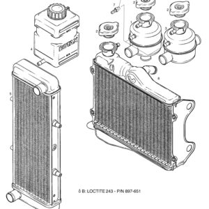 PIECE RADIATOR, OVERFLOW BOTTLE AND EXPANSION TANK For ROTAX 582UL