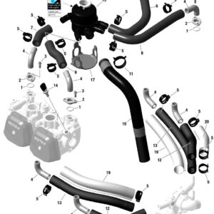 EXPANSION TANK WITH HOSES AND CONNECTIONS For ROTAX 916IS