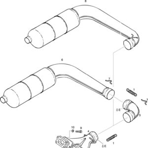 EXHAUST SYSTEMS CONFIG. 1x90° WITH CONNECTING ELBOW AND 2x90° For ROTAX 582UL