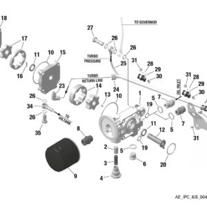 OIL PUMP ASSY., OIL FILTER, OIL TEMPERATURE SENSOR, OIL PRESSURE SENSOR For ROTAX 916IS